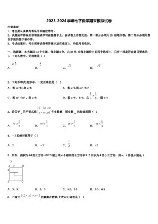 2023-2024学年山东省新泰市谷里中学数学七下期末检测试题含解析.doc