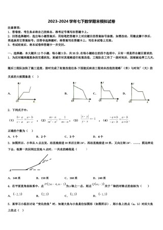 2023-2024学年山东省淄博市张店区七年级数学第二学期期末统考试题含解析.doc