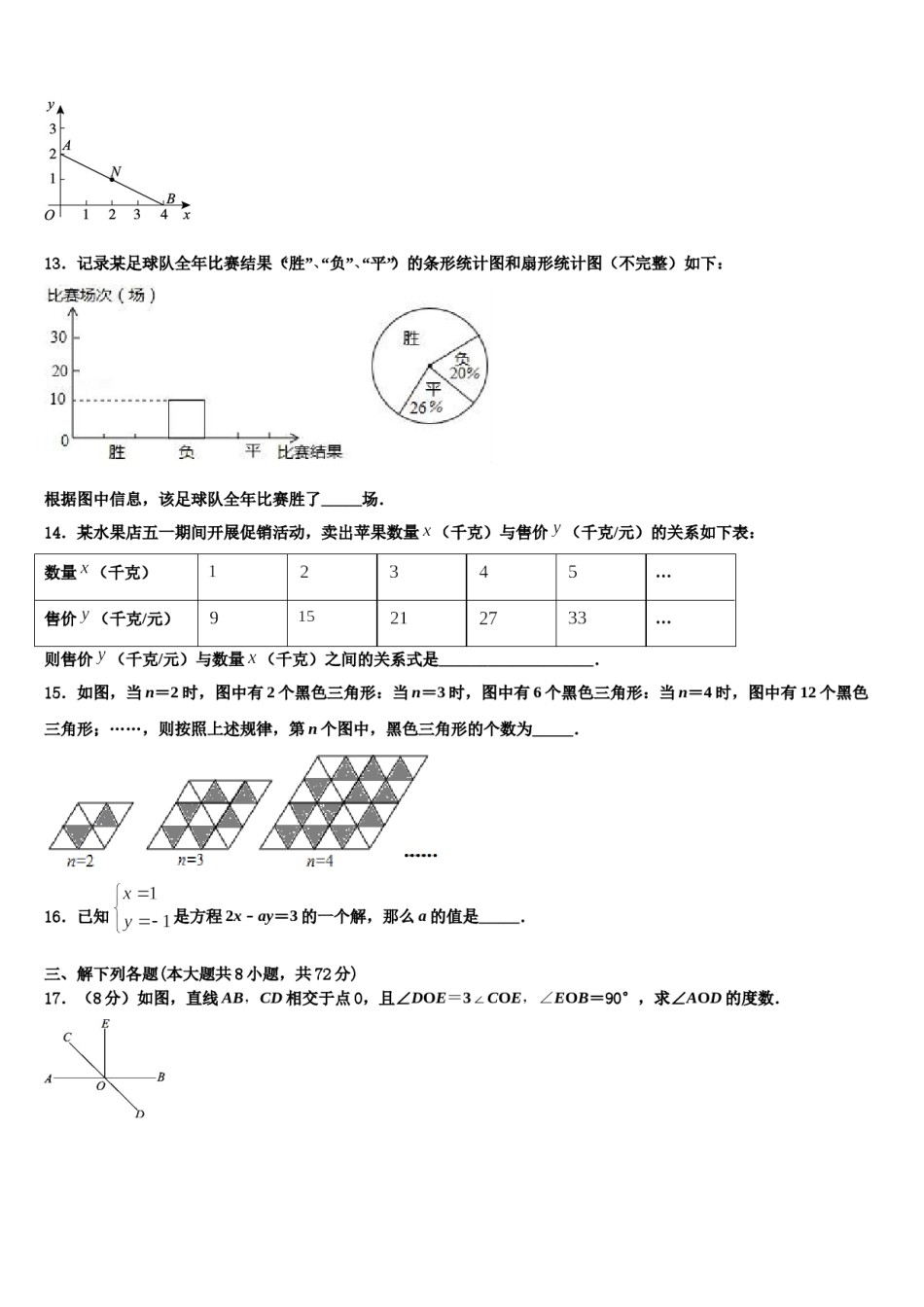 2023-2024学年山西大附中七年级数学第二学期期末学业质量监测试题含解析.doc_第3页