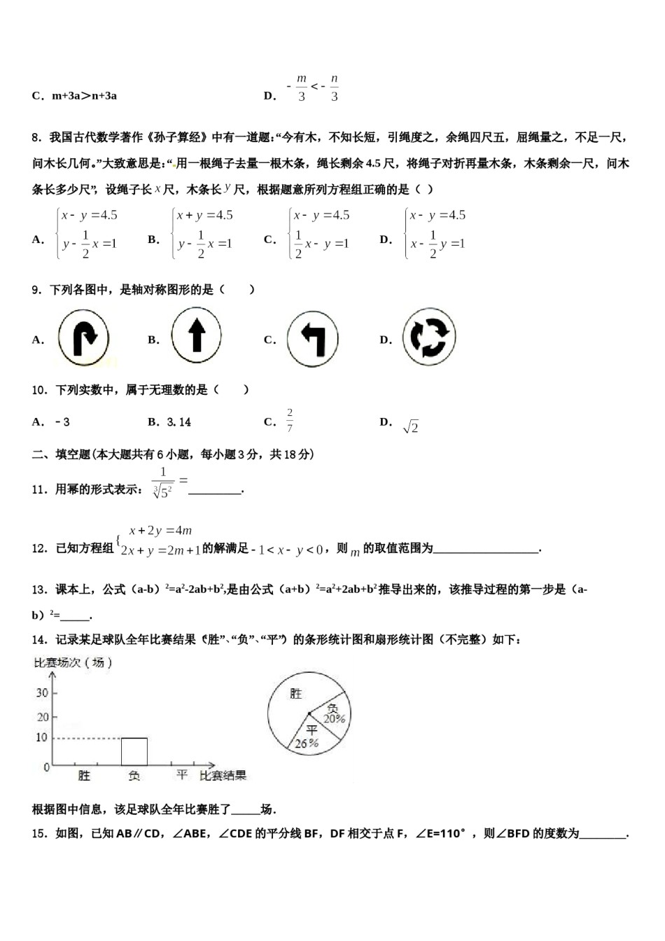 2023-2024学年山西省兴县圪垯中学七年级数学第二学期期末经典试题含解析.doc_第2页