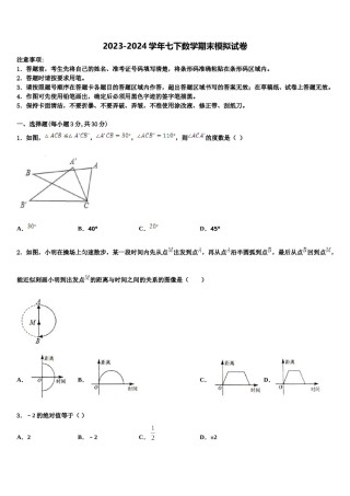 2023-2024学年广东省佛山市超盈实验中学七下数学期末检测模拟试题含解析.doc