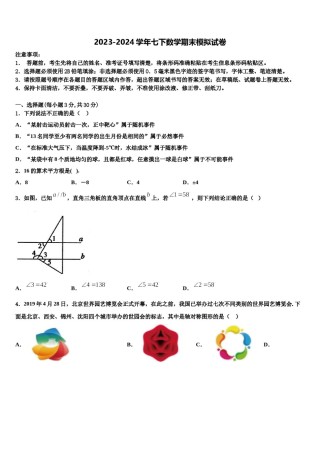 2023-2024学年广东省佛山市超盈实验中学七年级数学第二学期期末学业质量监测试题含解析.doc