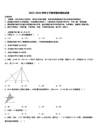 2023-2024学年广东省汕头市苏湾中学数学七下期末学业质量监测模拟试题含解析.doc