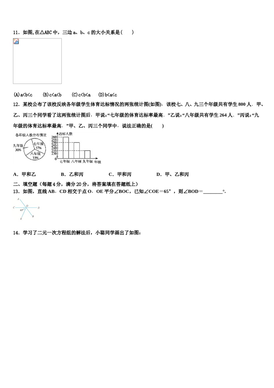 2023-2024学年广东省黄埔区广附七年级数学第二学期期末学业水平测试模拟试题含解析.doc_第3页
