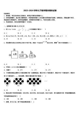 2023-2024学年江苏省徐州市铜山区七年级数学第二学期期末学业水平测试模拟试题含解析.doc