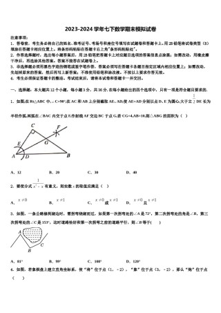 2023-2024学年江西省九江市同文中学七年级数学第二学期期末质量跟踪监视试题含解析.doc