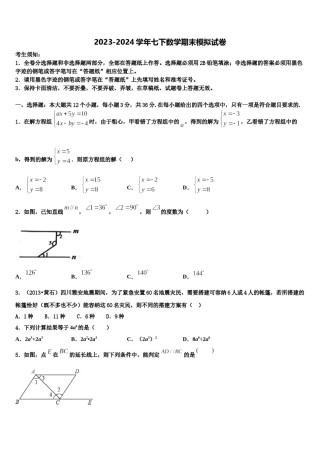 2023-2024学年江西省南昌市名校数学七下期末达标检测模拟试题含解析.doc