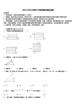 2023-2024学年江西省抚州市崇仁县数学七下期末统考试题含解析.doc