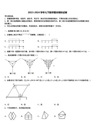 2023-2024学年河北省唐山滦南县联考七年级数学第二学期期末复习检测试题含解析.doc