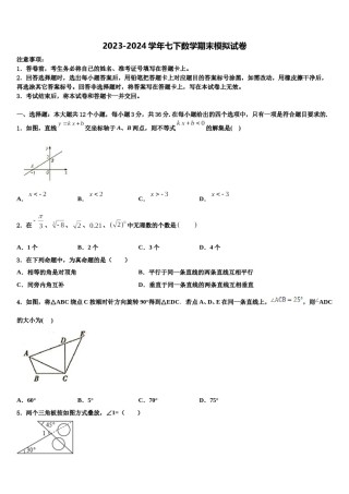 2023-2024学年湖北省随州市广水市西北协作区七下数学期末教学质量检测试题含解析.doc