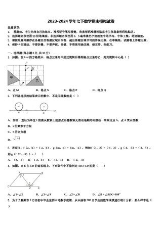 2023-2024学年湖南省邵阳市城步县七年级数学第二学期期末质量检测试题含解析.doc