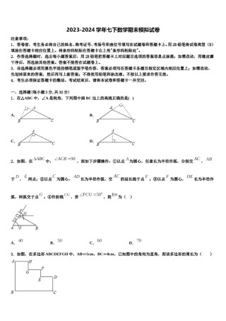 2023-2024学年甘孜市重点中学数学七下期末复习检测试题含解析.doc