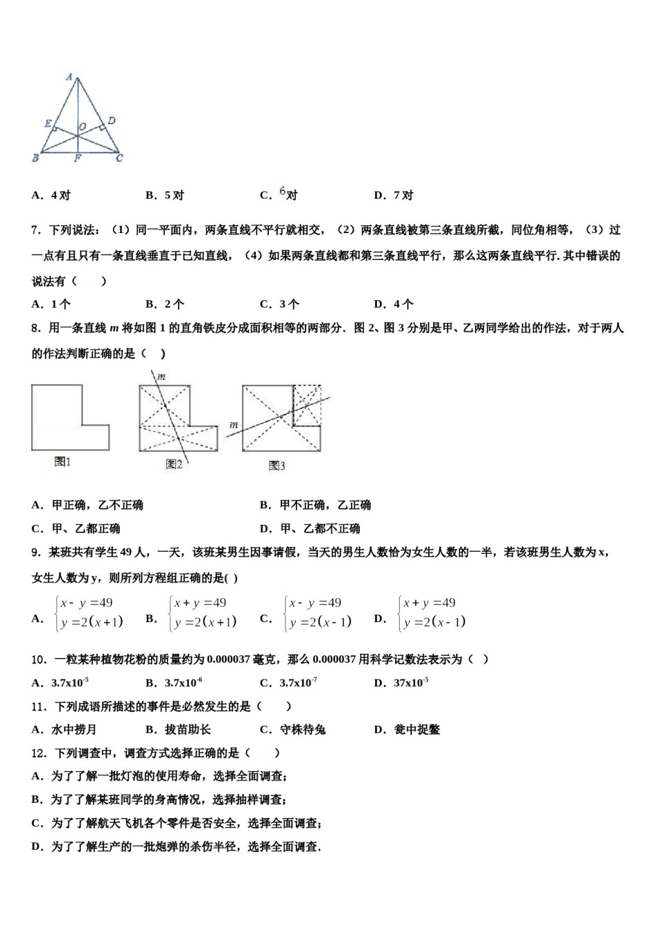 2023-2024学年甘肃省兰州市名校数学七下期末检测模拟试题含解析.doc_第2页