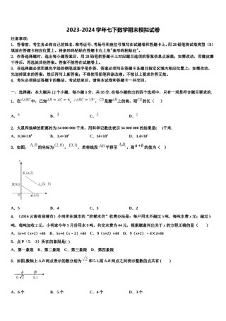 2023-2024学年石嘴山市重点中学七年级数学第二学期期末预测试题含解析.doc