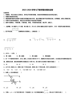 2023-2024学年贵州省黔西南州兴义市鲁屯中学七年级数学第二学期期末综合测试模拟试题含解析.doc