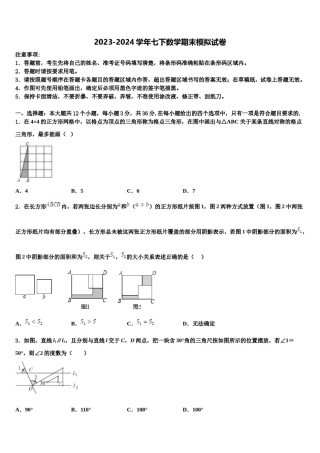2023-2024学年黑龙江省黑河市名校七下数学期末综合测试试题含解析.doc