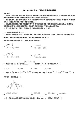 2023-2024学年黑龙江省齐齐哈尔市五县数学七下期末综合测试试题含解析.doc