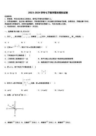 2024届四川省德阳市广汉中学七下数学期末质量检测模拟试题含解析.doc