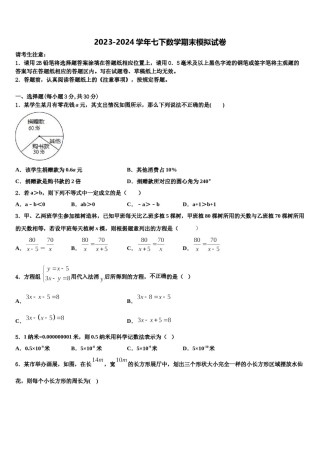 2024届四川省长宁县数学七下期末检测模拟试题含解析.doc
