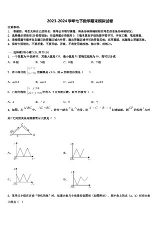 2024届天津市北仓第二中学数学七下期末综合测试试题含解析.doc