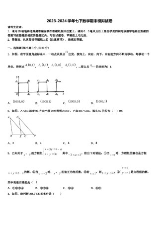 2024届安徽省六安市天堂寨初级中学七年级数学第二学期期末复习检测模拟试题含解析.doc