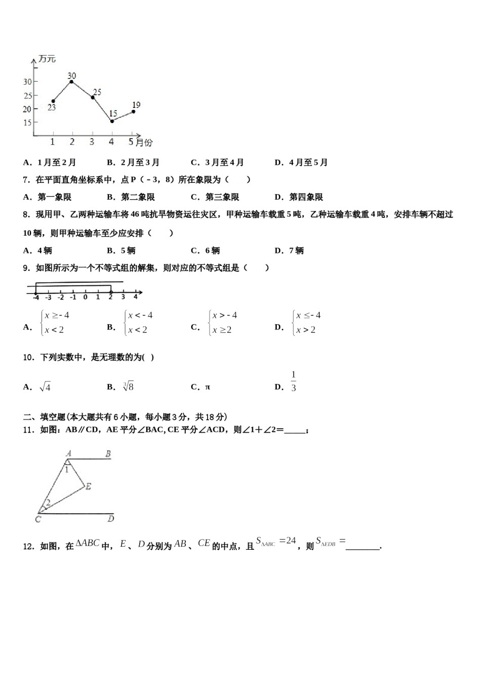 2024届安徽省合肥市庐阳区数学七下期末教学质量检测试题含解析.doc_第2页