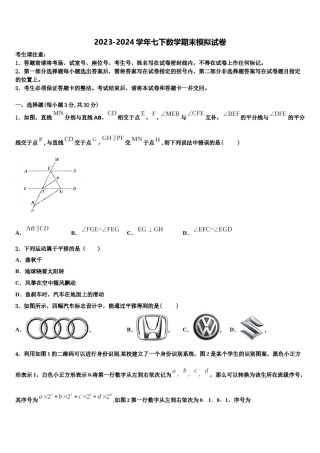 2024届安徽阜阳鸿升中学七年级数学第二学期期末统考试题含解析.doc