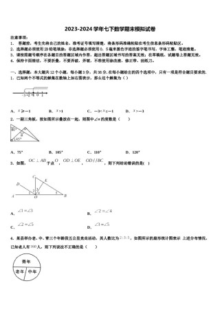 2024届安阳市七下数学期末质量跟踪监视试题含解析.doc