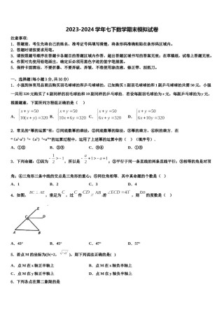 2024届山东省张店区七校联考七下数学期末综合测试模拟试题含解析.doc