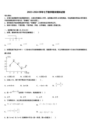 2024届山东省新泰市实验中学七下数学期末质量跟踪监视模拟试题含解析.doc
