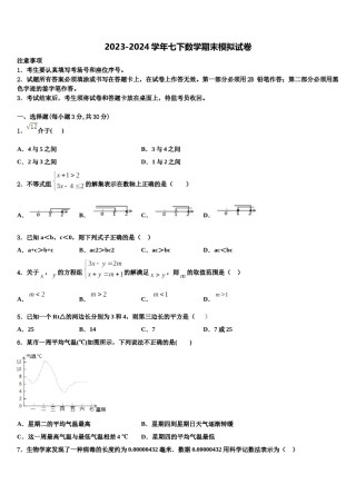 2024届山西省太原市五育数学七下期末综合测试模拟试题含解析.doc