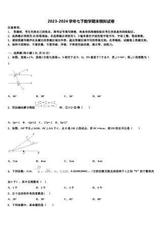 2024届广东省广州市从化区数学七下期末学业质量监测试题含解析.doc