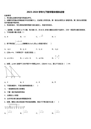 2024届广东省广州市南沙区博海学校七下数学期末考试试题含解析.doc
