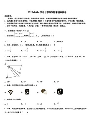 2024届广东省广州市广州外国语学校七下数学期末学业水平测试试题含解析.doc