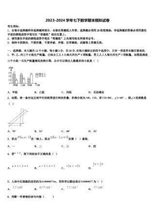 2024届广东省揭阳市七年级数学第二学期期末教学质量检测模拟试题含解析.doc