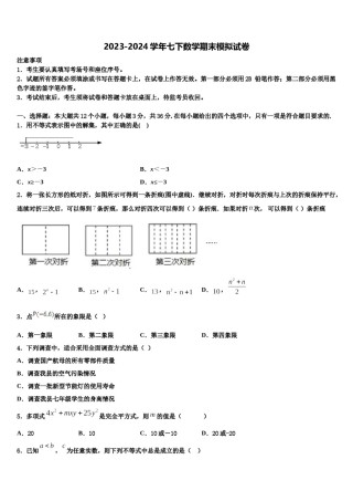2024届广东省阳江市阳东区星重学校七年级数学第二学期期末经典模拟试题含解析.doc