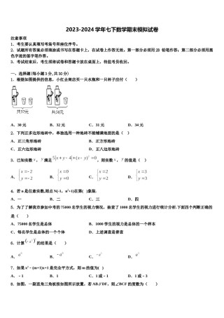 2024届广西省玉林市名校七下数学期末达标检测模拟试题含解析.doc