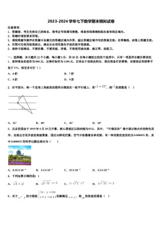 2024届广西陆川县数学七下期末统考模拟试题含解析.doc