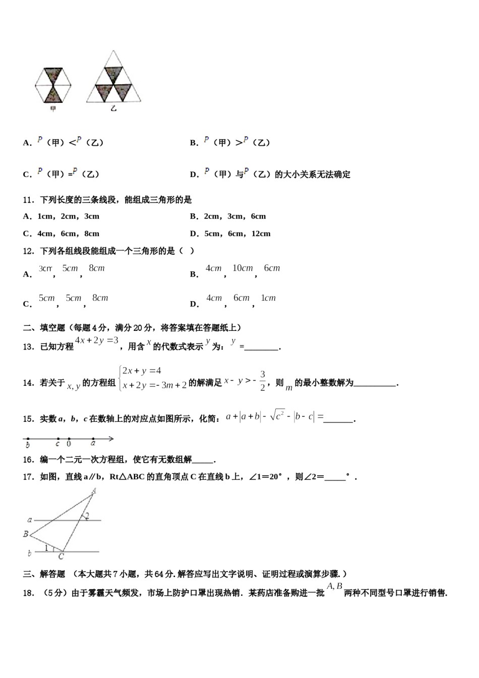 2024届新疆沙雅县七年级数学第二学期期末综合测试试题含解析.doc_第3页