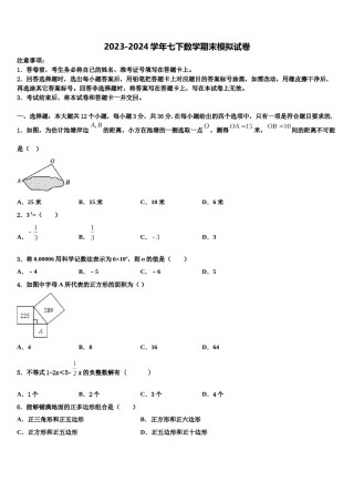 2024届林芝七下数学期末质量跟踪监视模拟试题含解析.doc
