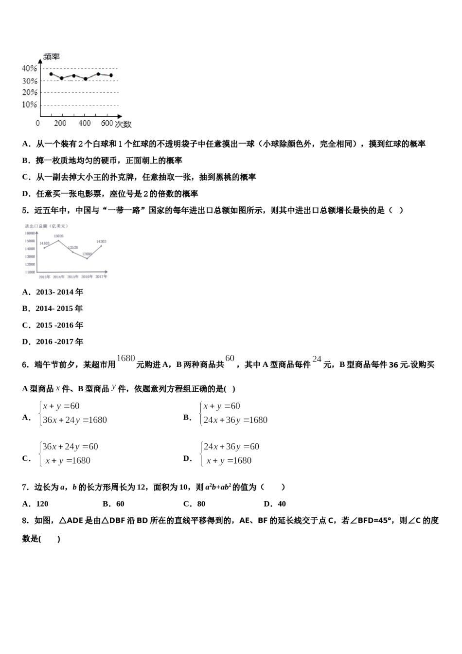 2024届江苏省苏州市6七下数学期末教学质量检测试题含解析.doc_第2页