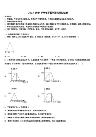 2024届河北省高邑县七下数学期末监测试题含解析.doc