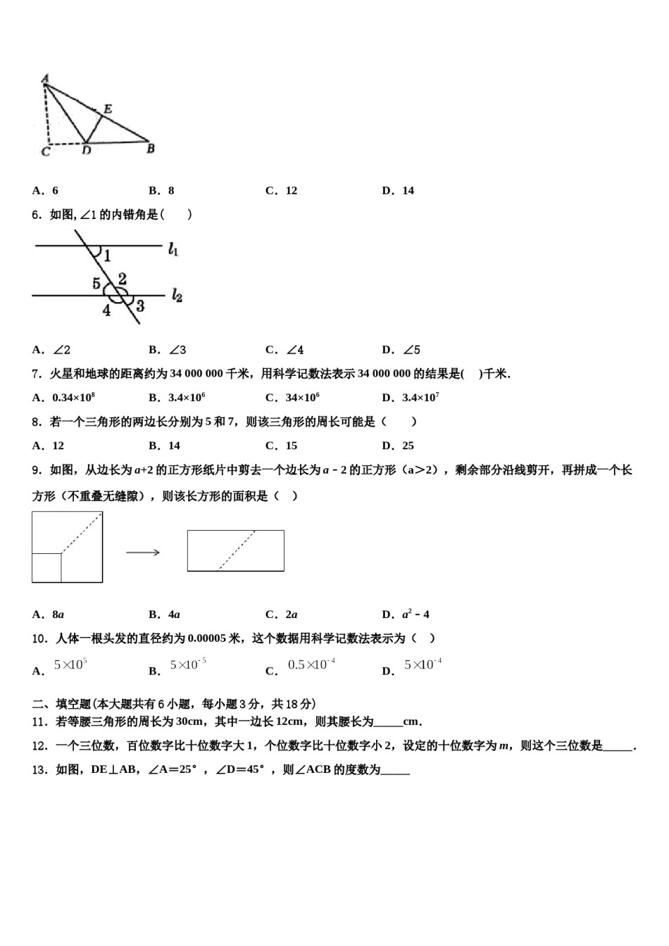 2024届河南省新乡市延津县数学七下期末复习检测试题含解析.doc_第2页