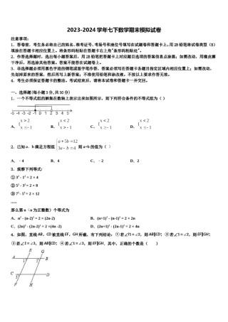 2024届河南省汤阴县七下数学期末复习检测试题含解析.doc