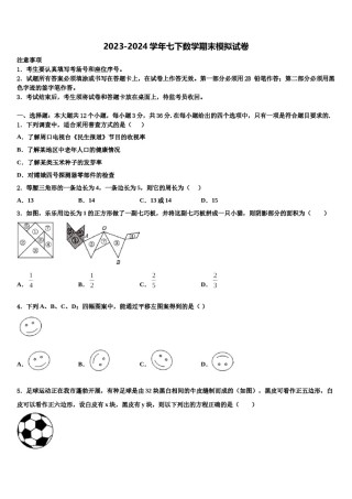 2024届湖北省大冶市金湖街办七年级数学第二学期期末监测试题含解析.doc