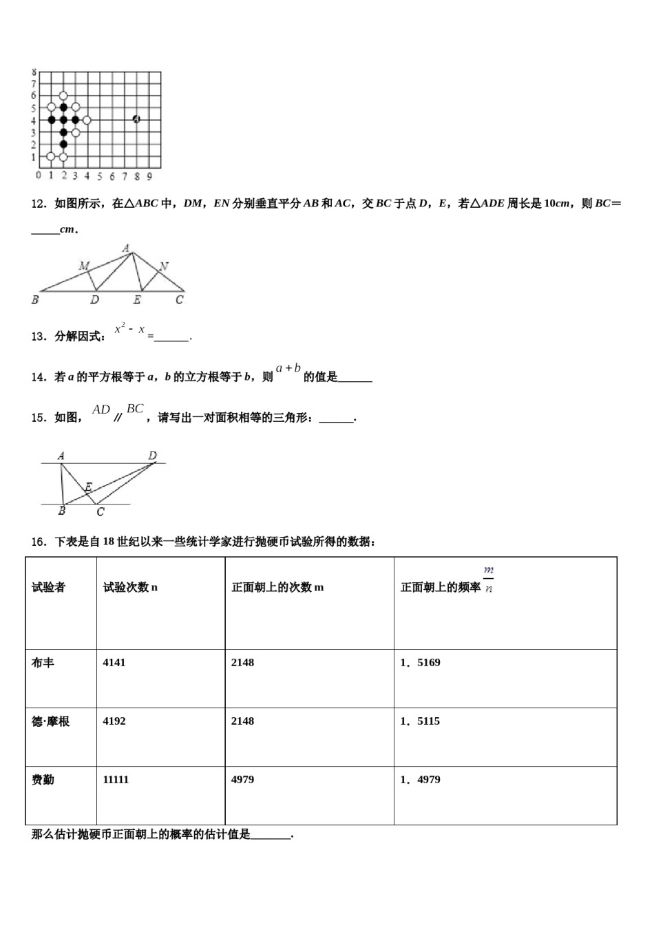 2024届湖北省武汉六中上智中学数学七下期末考试试题含解析.doc_第3页