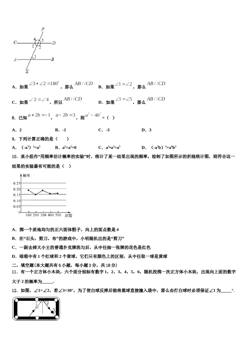 2024届湖北省武汉市部分重点学校七下数学期末调研试题含解析.doc_第2页
