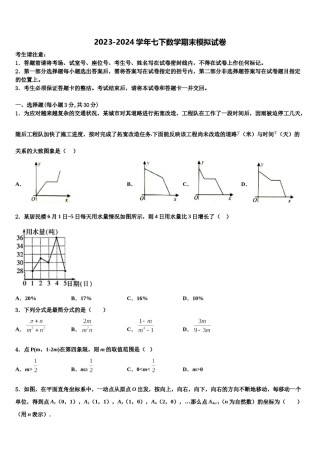 2024届湖北省襄州区六校联考数学七下期末学业水平测试模拟试题含解析.doc