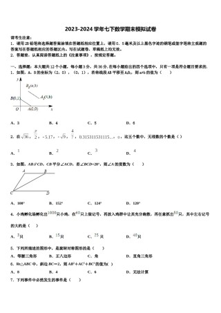 2024届湖南省株洲市七下数学期末检测模拟试题含解析.doc