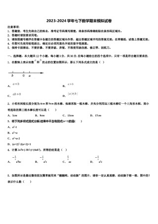 2024届湖南省邵东县七下数学期末质量检测试题含解析.doc